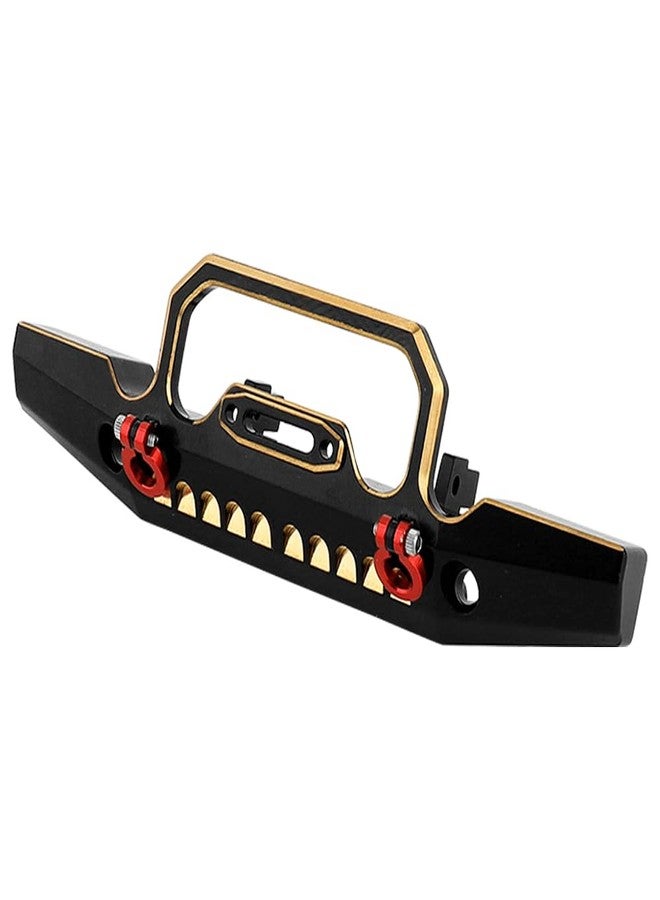 Pothyes Heavy Duty Brass Black Coating Front Rear Bumper with Bumper Mount for 1/18 RC Crawler Car TRX4-M Defender Metal Upgrade Parts (Front Bumper) - Image 5